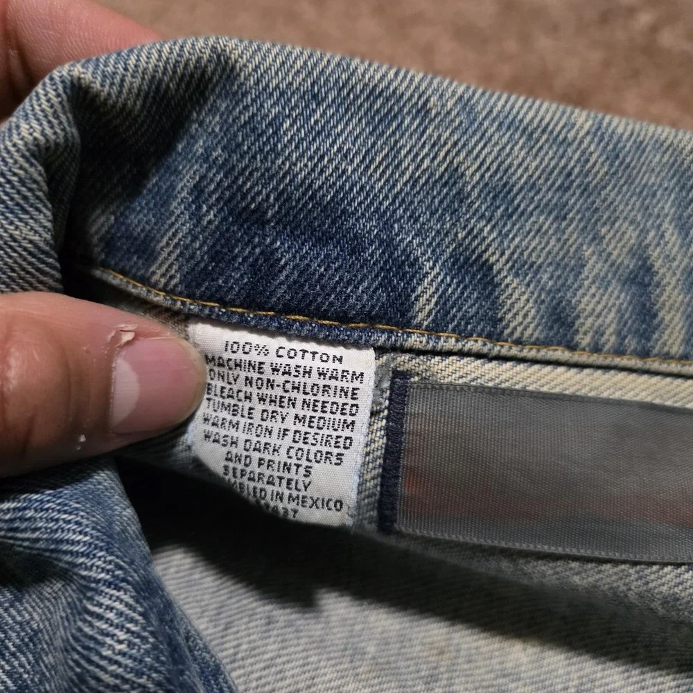 Vintage‎ 80s Blue Denim Trucker Jacket Mens Medium Light Stone Acid Wash Jean